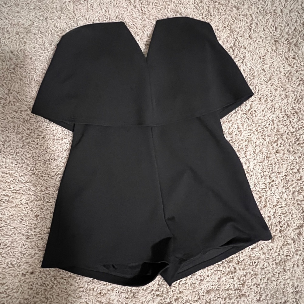 Black Strapless Romper